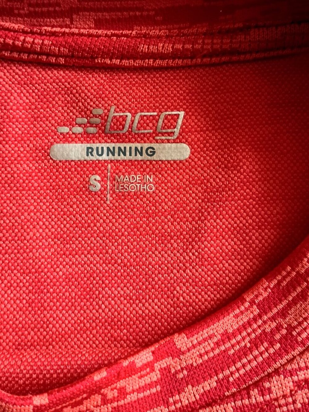 BCG Men's Running Tee Electric Orange Athletic Stretch SMALL - Picture 4 of 6